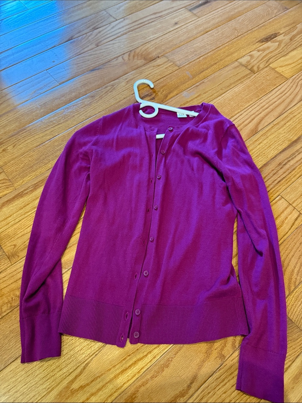 GAP Vibrant Magenta Button-Front Cardigan
